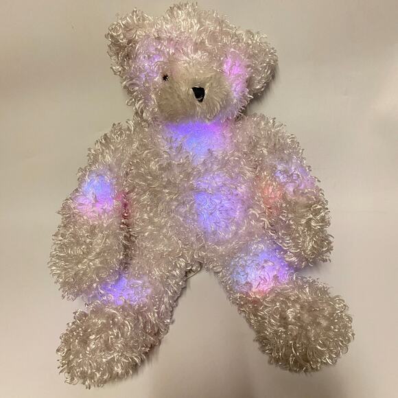 Cepia Glo E Bear White Shaggy Curly Color Kinetics 16" Light Up Plush Lovey Toy - Picture 6 of 16